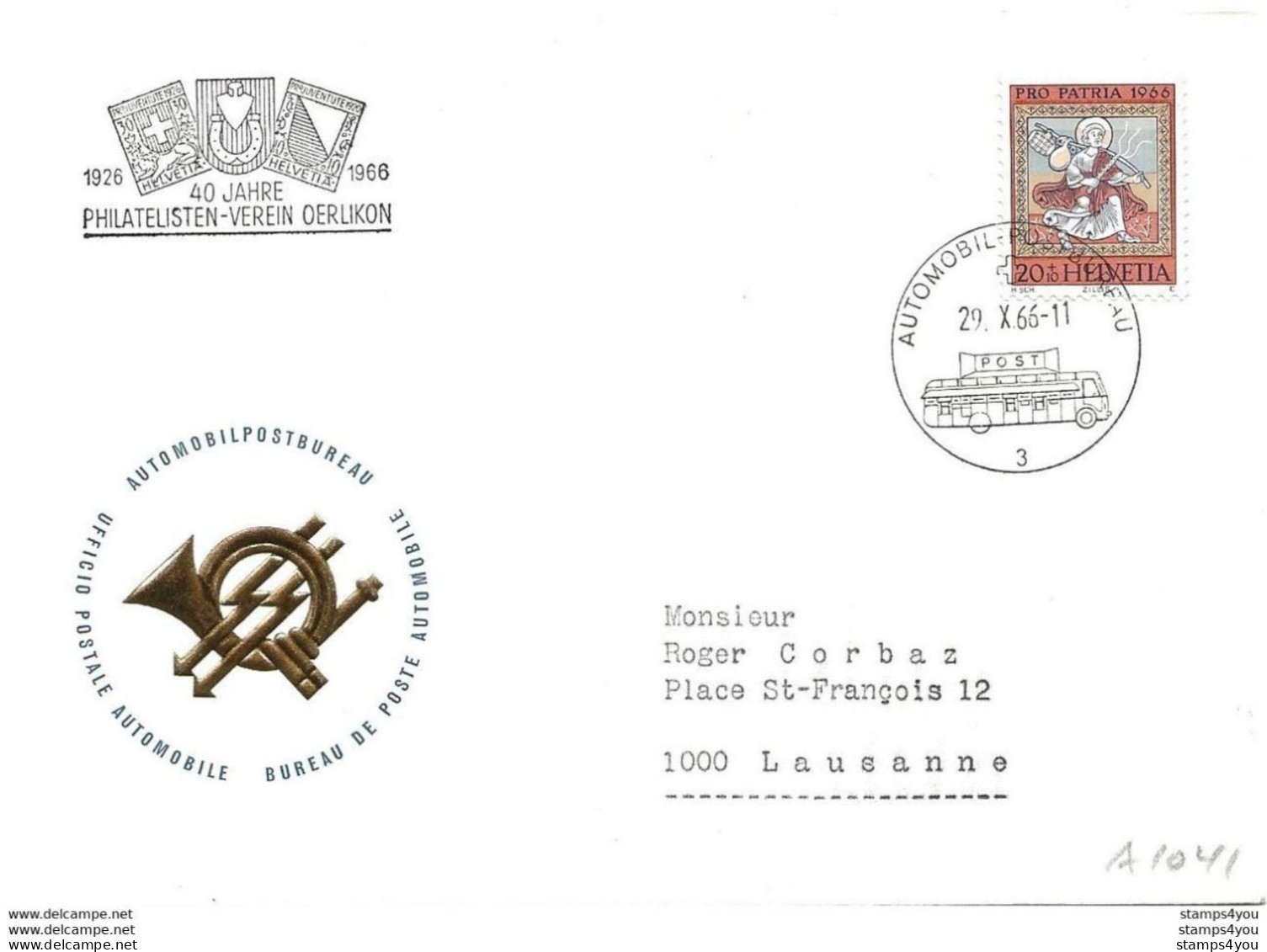270 - 26 - Enveloppe Avec Oblit Spéciale "40 Jahre Philatelisten-Verein Oerlikon 1966" - Storia Postale