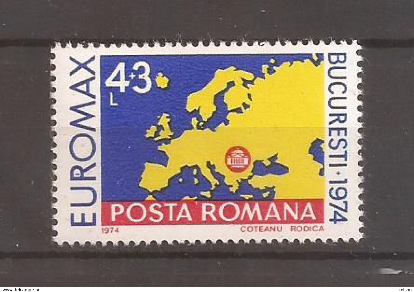 LP 856 Romania -1974 - EXPOZITIA DE MAXIMAFILIE EUROMAX - BUCURESTI, Nestampilat - Autres & Non Classés