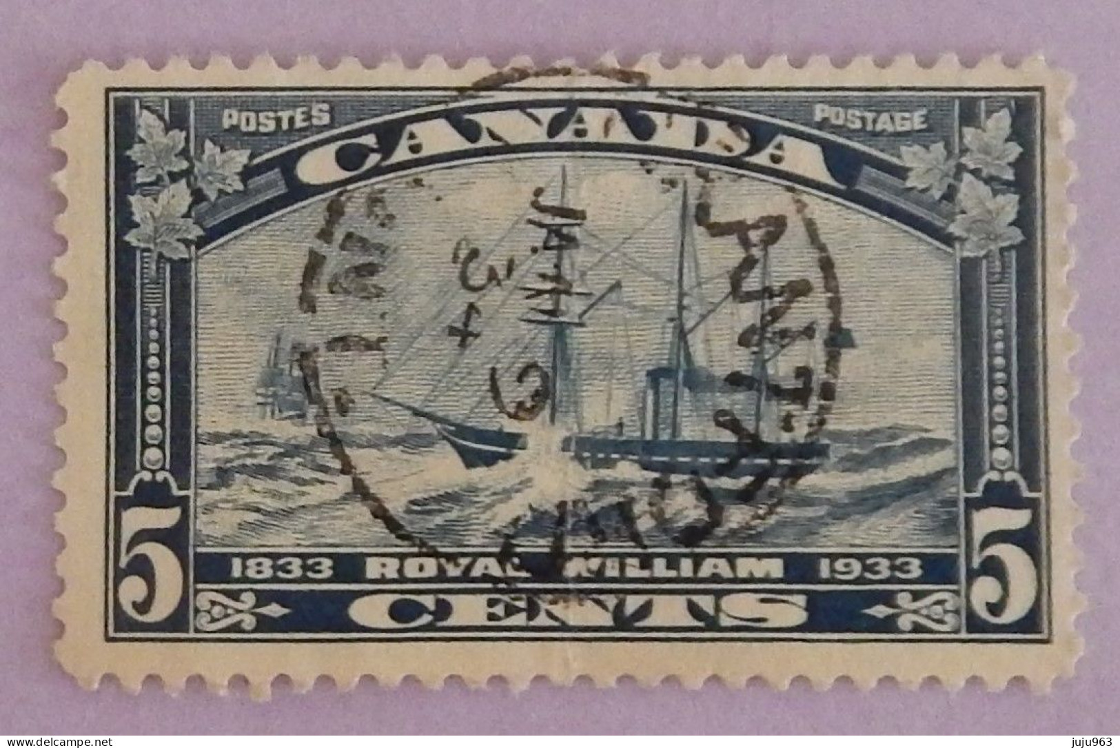 CANADA YT 169 OBLITERE "VOILIER LE ROYAL WILLIAM" ANNÉE 1933 - Gebraucht