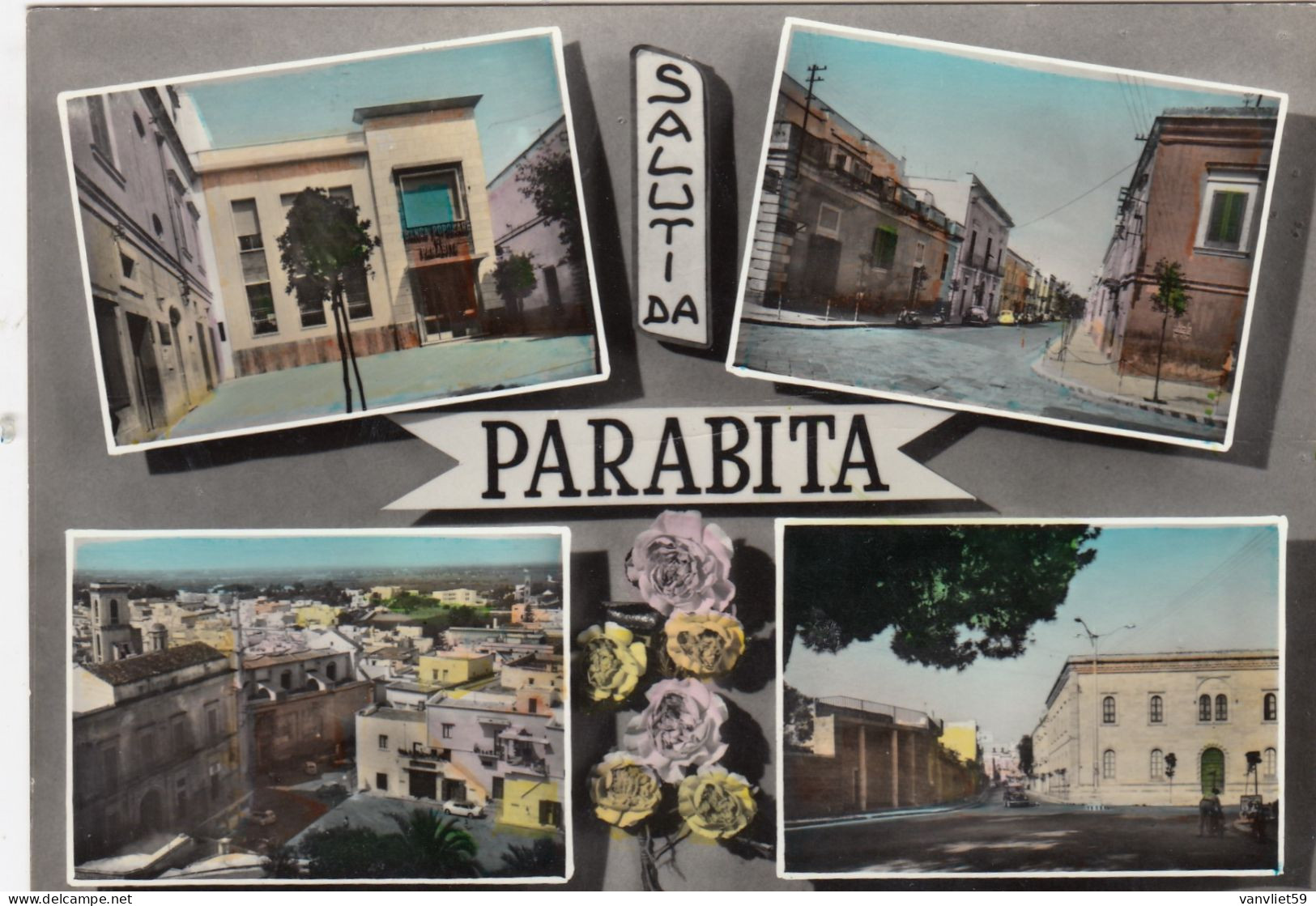 PARABITA-LECCE-SALUTI DA.. MULTIVEDUTE-CARTOLINA VERA FOTOGRAFIA-VIAGGIATA IL 4-12-1965 - Lecce