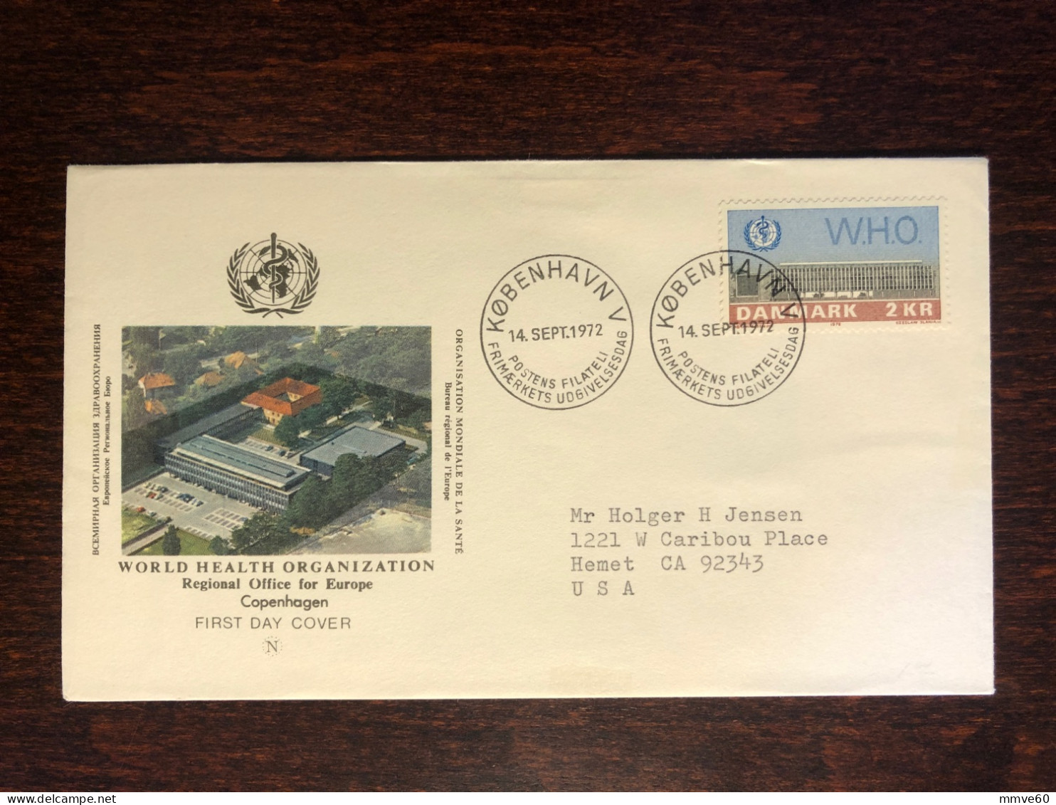 DENMARK FDC COVER 1972 YEAR WHO HEALTH MEDICINE STAMPS - FDC