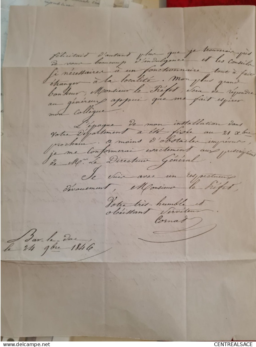 Lettre BAR LE DUC 1846 PP ROUGE CACHET NANCY - Autres & Non Classés