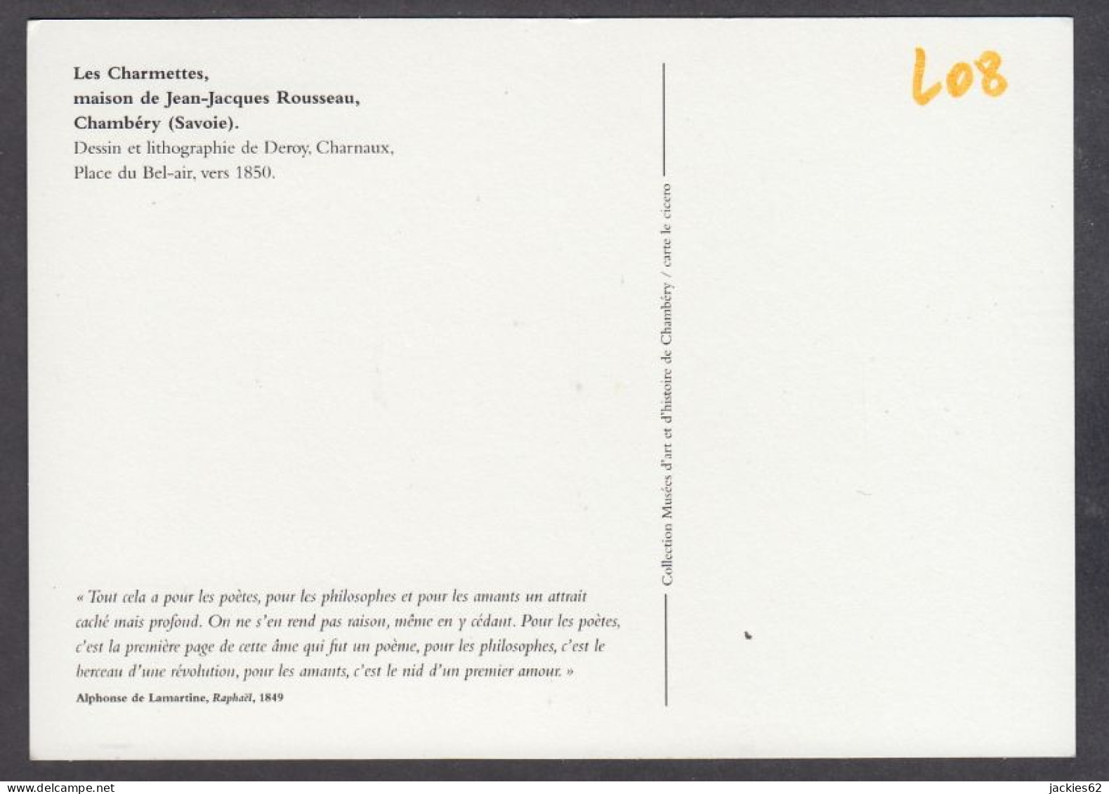 124111/ Lithographie, DEROY, *Les Charmettes, Maison De J.J. Rousseau, Chambéry* - Sonstige & Ohne Zuordnung