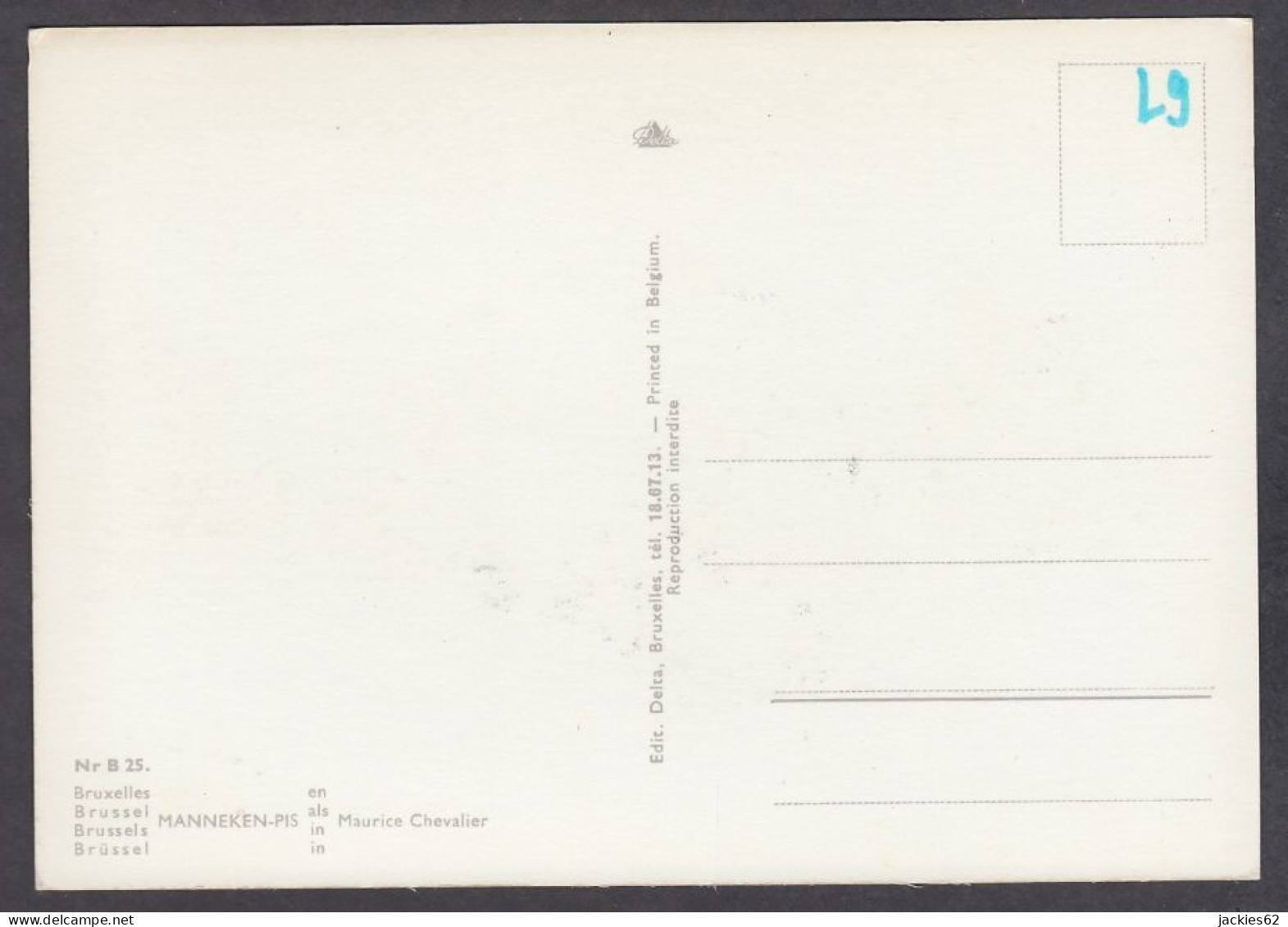 118862/ BRUXELLES, Manneken-pis En Costume De Maurice Chevalier - Monuments, édifices