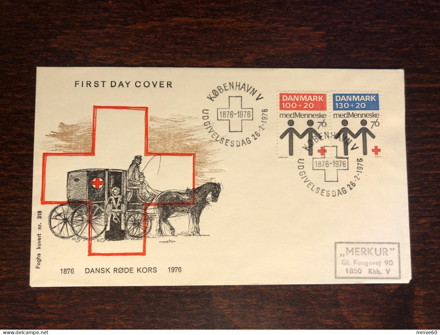 DENMARK FDC COVER 1976 YEAR RED CROSS HEALTH MEDICINE STAMPS - FDC