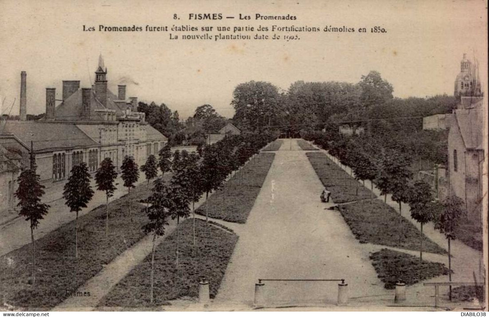 FISMES   ( MARNE )    LOT DE 2 CARTES . LA VESLE A FISMETTE . LES PROMENADES - Fismes