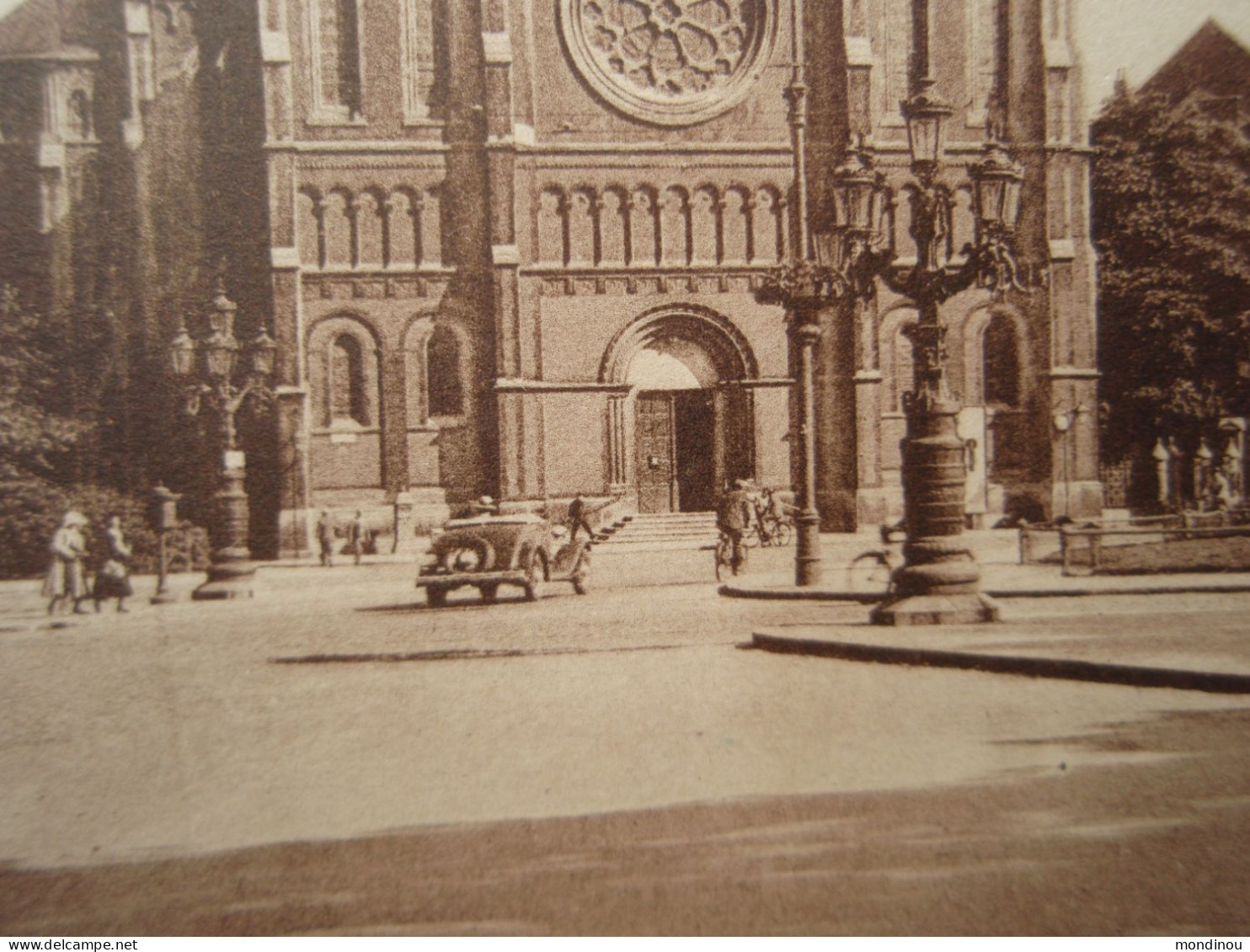 Belle Cpa Sépia Anvers - Antwerpen - Eglise Saint-Joseph Et La Statue Du Baron Loos - St Jozefs' Kerk En Hef Standbeeld - Antwerpen