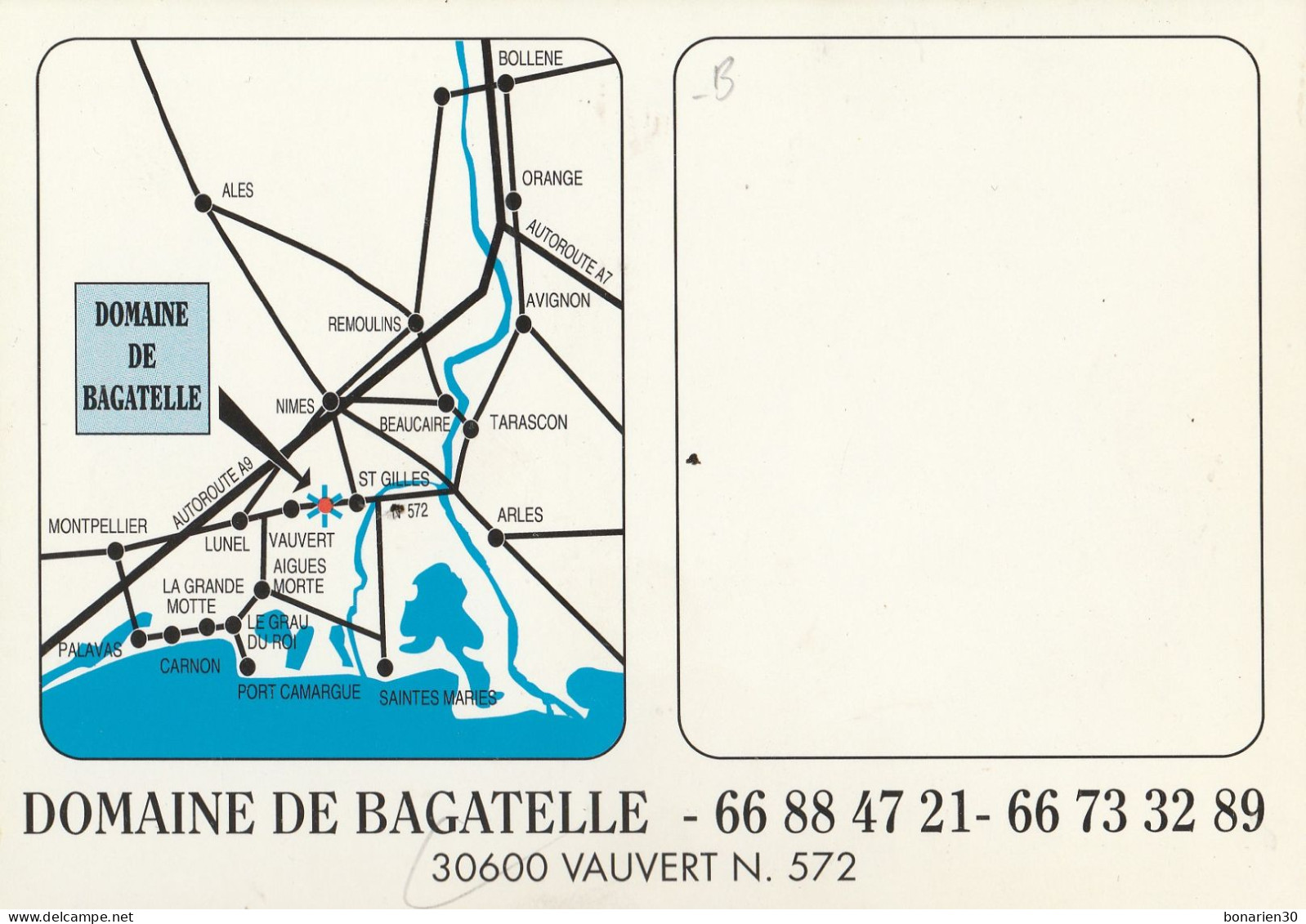 CPSM 30 VAUVERT  DOMAINE DE BAGATELLE PLAN - Other & Unclassified