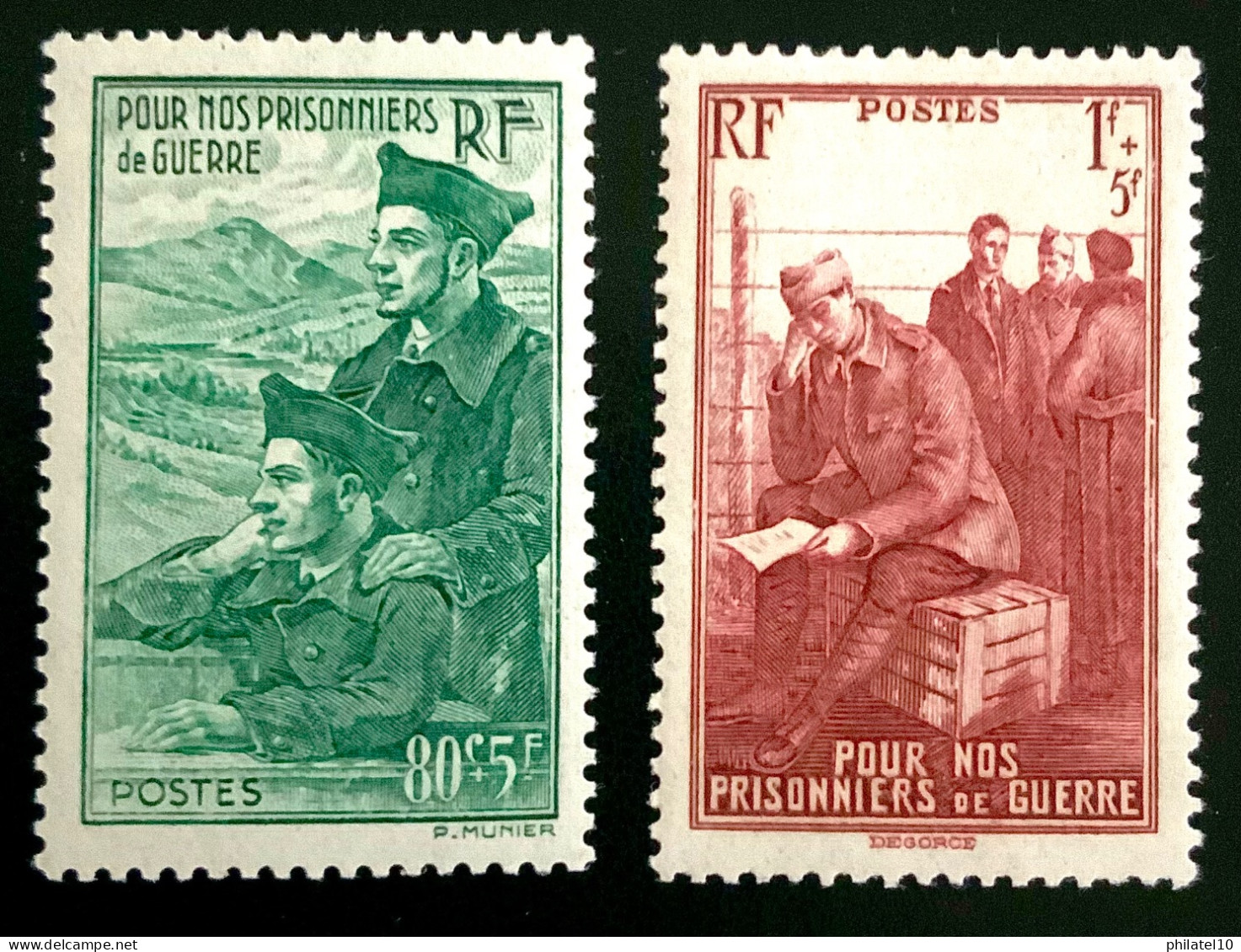 1941 FRANCE N 474 / 475 - POUR NOS PRISONNIERS DE GUERRE - NEUF** - Unused Stamps