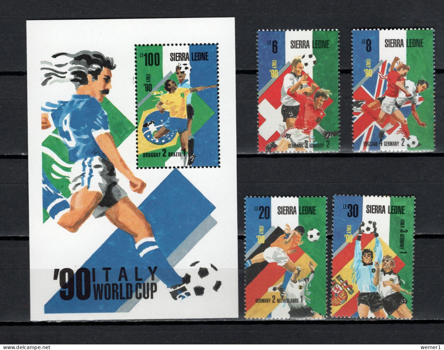Sierra Leone 1989 Football Soccer World Cup 4 Stamps + S/s MNH - 1990 – Italië