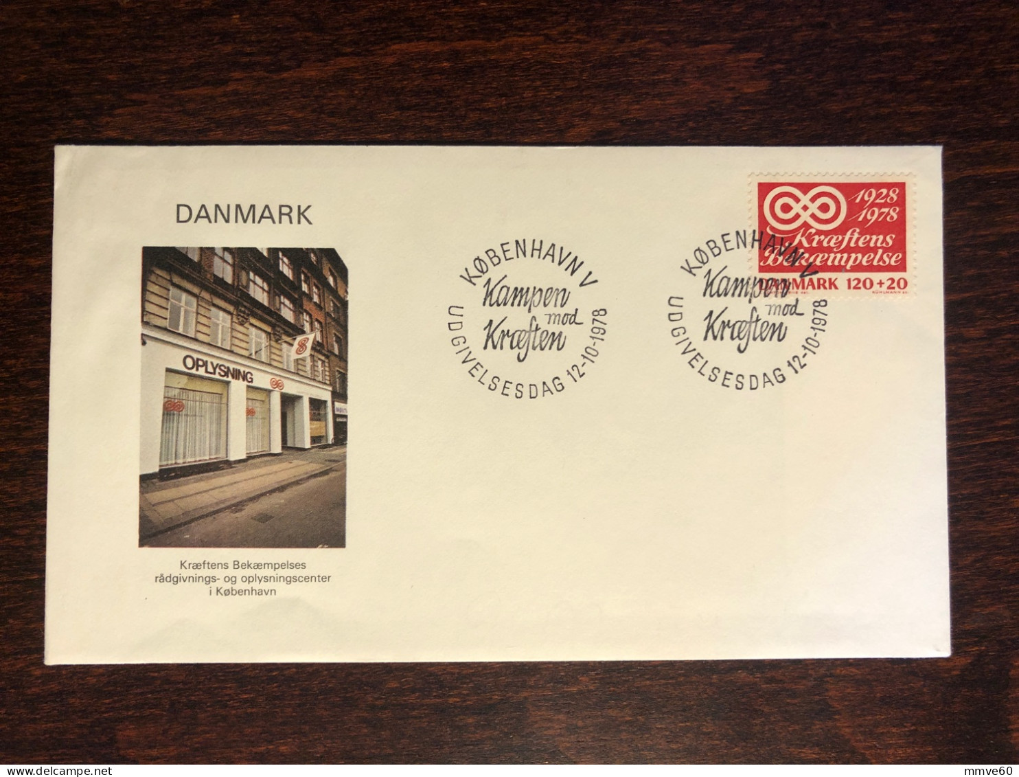 DENMARK FDC COVER 1978 YEAR CANCER ONCOLOGY HEALTH MEDICINE STAMPS - FDC