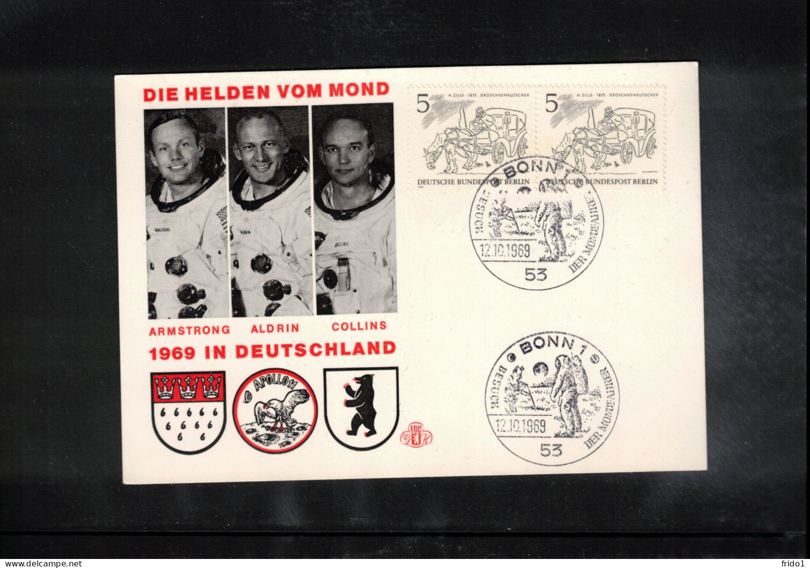 Germany 1969 Space / Weltraum Visit Of Apollo 11 Crew In Germany Interesting Postcard - Europa