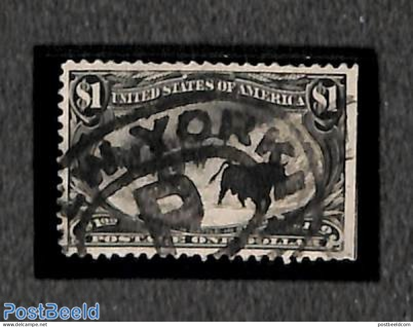 United States Of America 1898 $1 Black, Used, Used Stamps, Nature - Cattle - Gebraucht