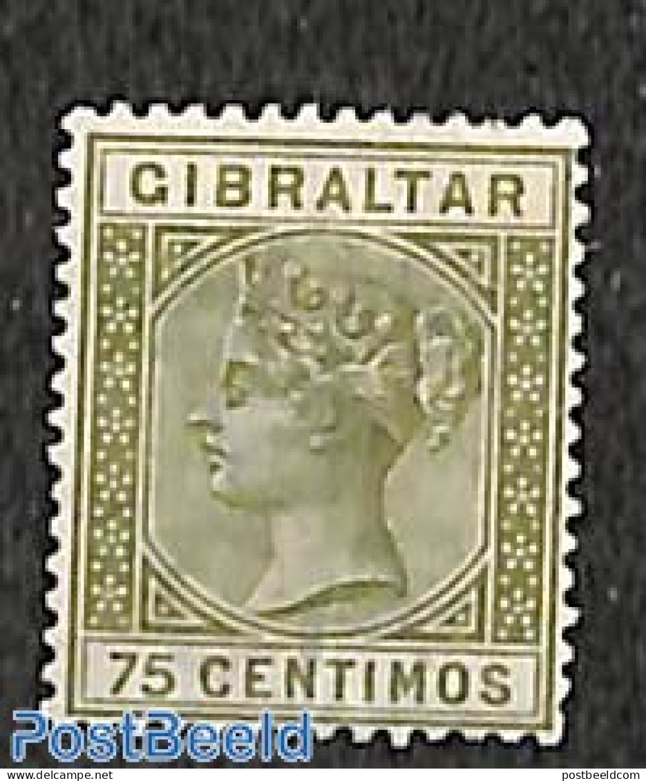 Gibraltar 1889 75c, Stamp Out Of Set, Unused (hinged) - Gibraltar