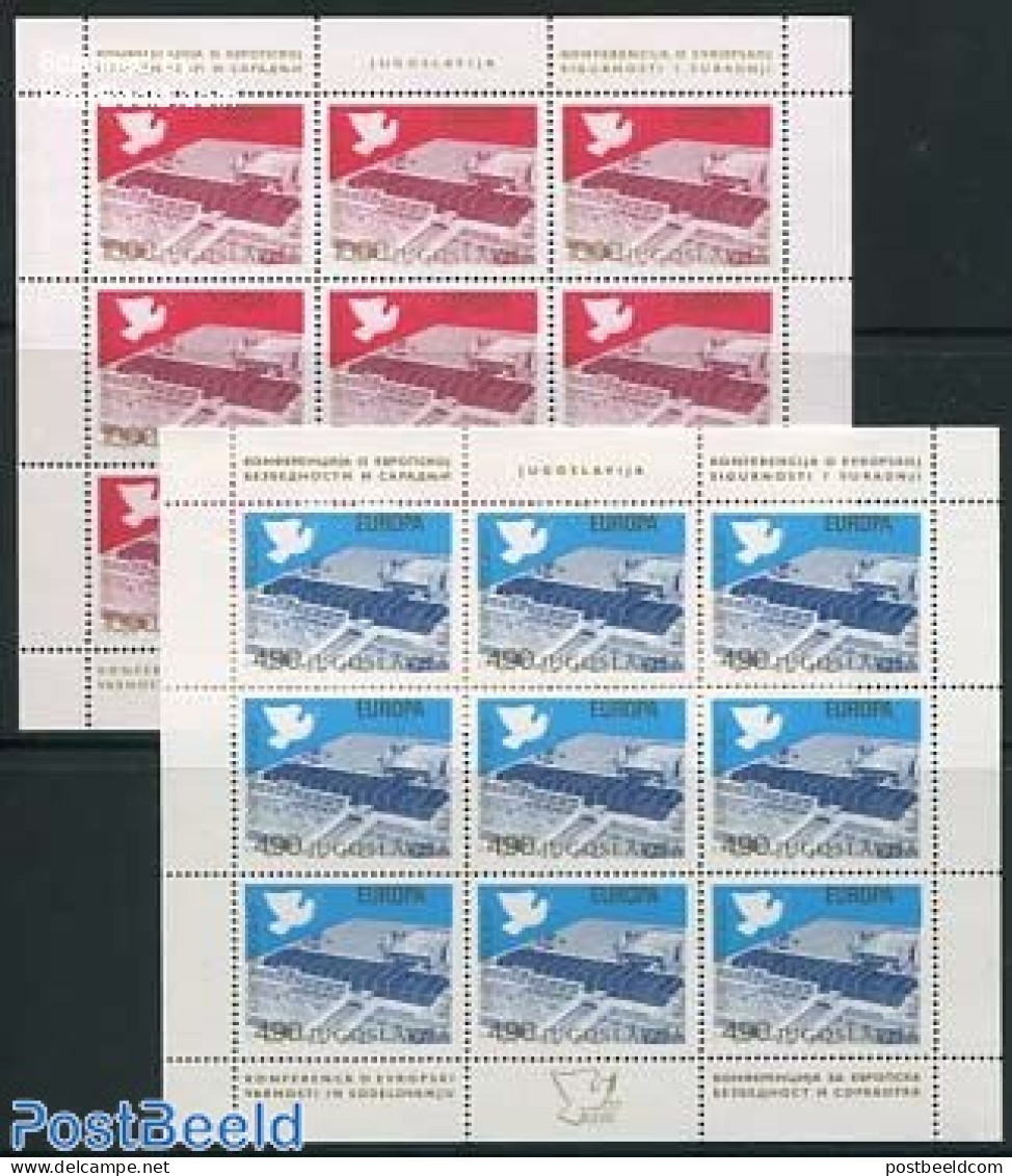 Yugoslavia 1977 KSZE Conference 2 M/ss, Mint NH, History - Nature - Europa Hang-on Issues - Birds - Pigeons - Nuevos