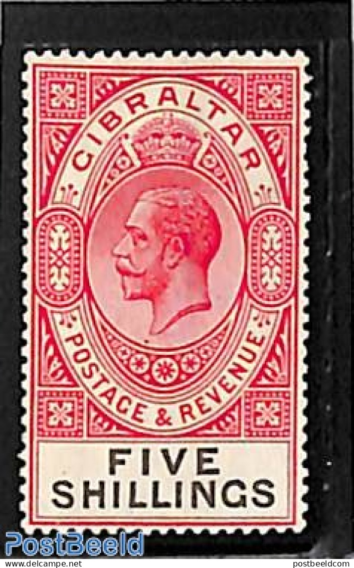 Gibraltar 1925 5Sh, Stamp Out Of Set, Unused (hinged) - Gibilterra
