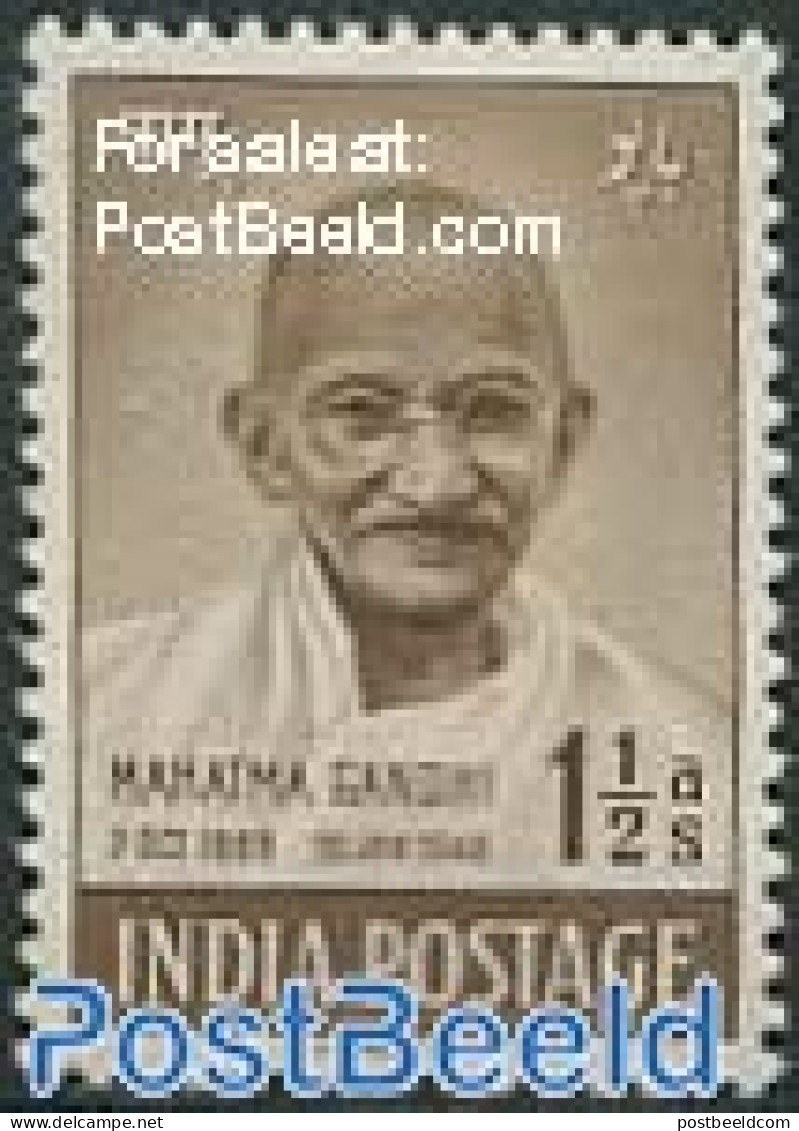 India 1948 1.5A, Stamp Out Of Set, Unused (hinged), History - Gandhi - Ongebruikt