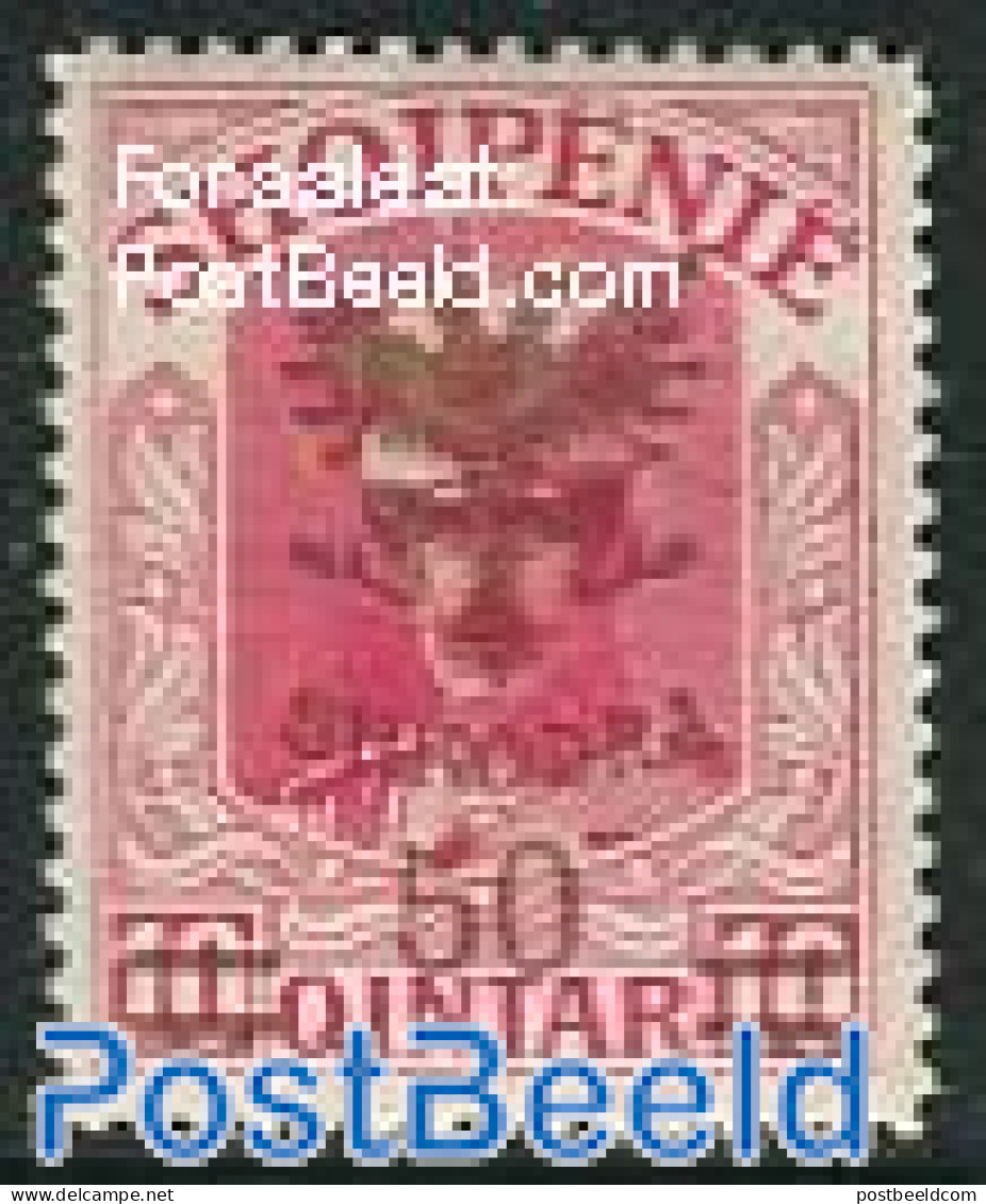 Albania 1920 50Q On 10Q, Stamp Out Of Set, Unused (hinged) - Albanien