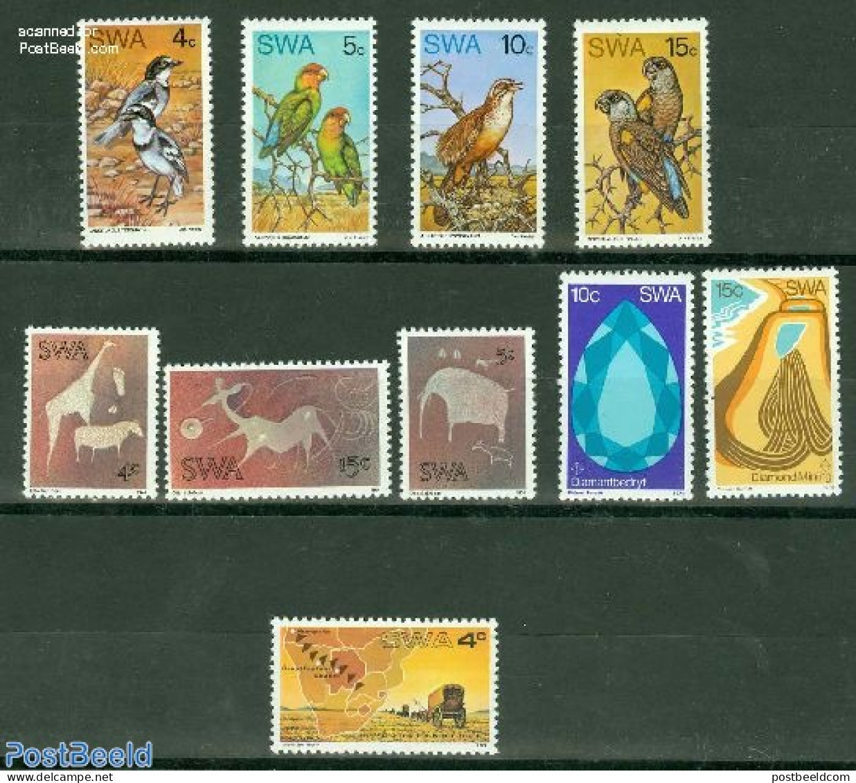 South-West Africa 1974 Yearset 1974 (10v), Mint NH, Various - Yearsets (by Country) - Non Classificati