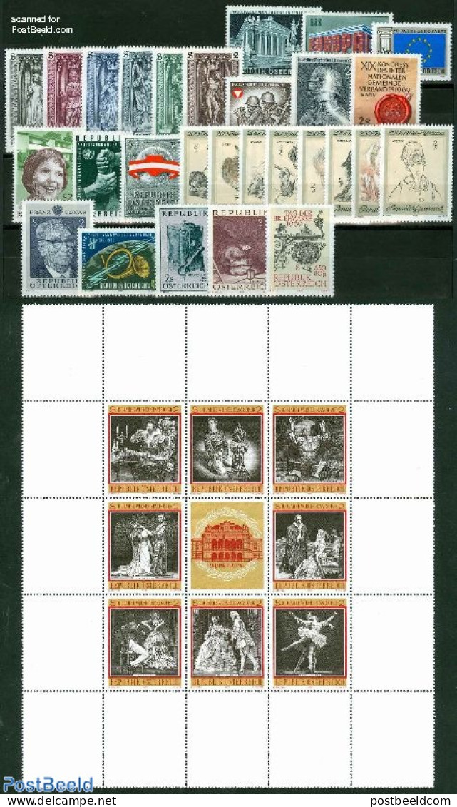 Austria 1969 Yearset 1969, Complete, 28v + 1 Sheet, Mint NH, Various - Yearsets (by Country) - Ungebraucht