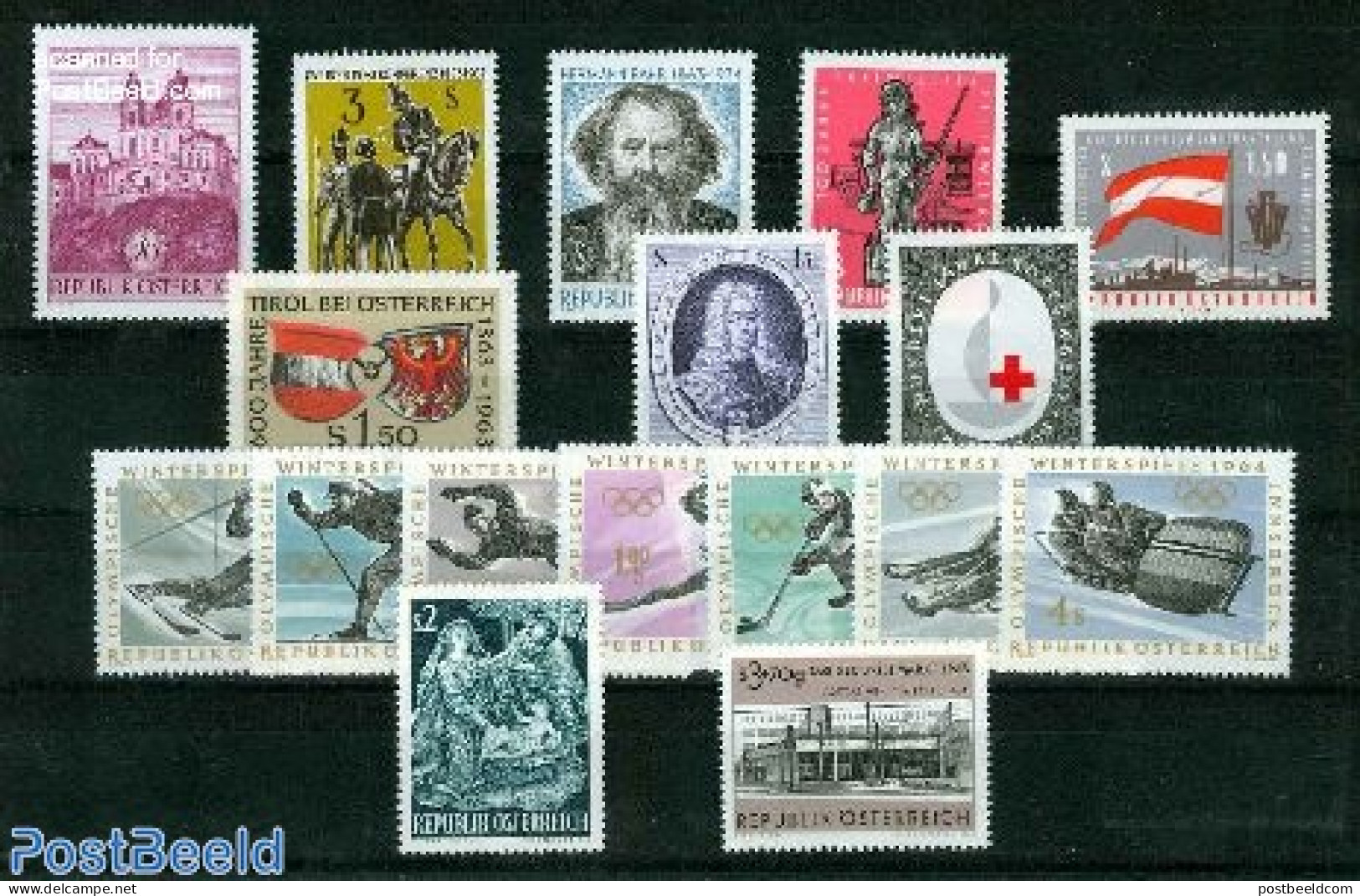 Austria 1963 Yearset 1963, Complete, 17v, Mint NH, Various - Yearsets (by Country) - Ungebraucht