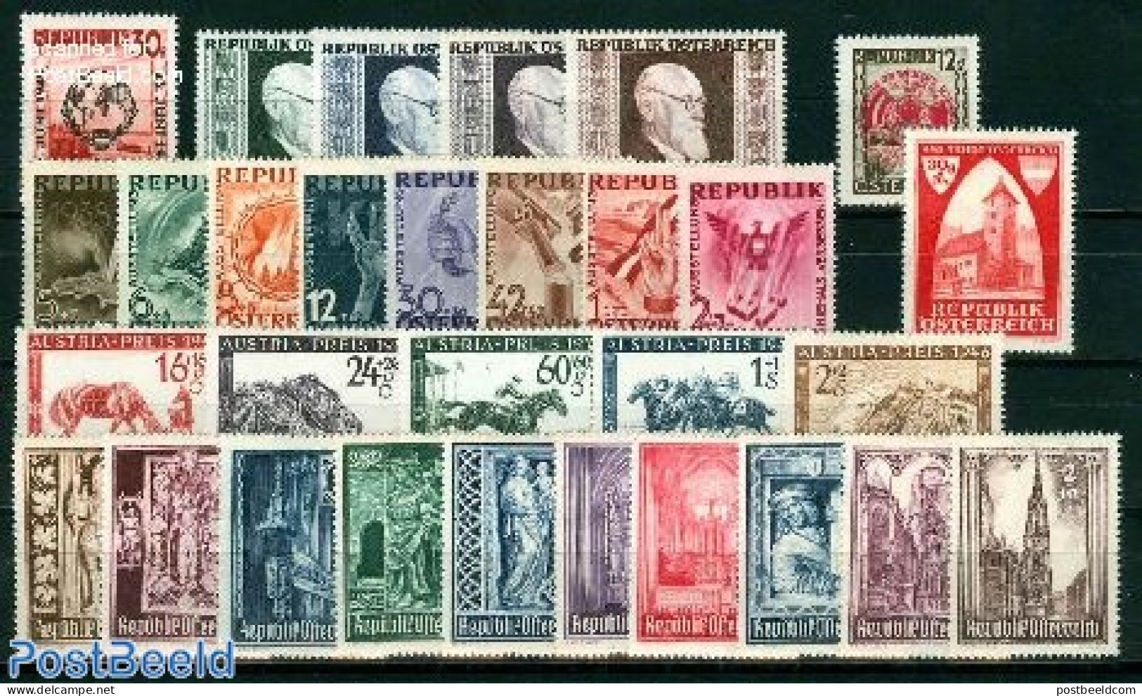 Austria 1946 Yearset 1946, Complete, 30v, Mint NH, Various - Yearsets (by Country) - Unused Stamps