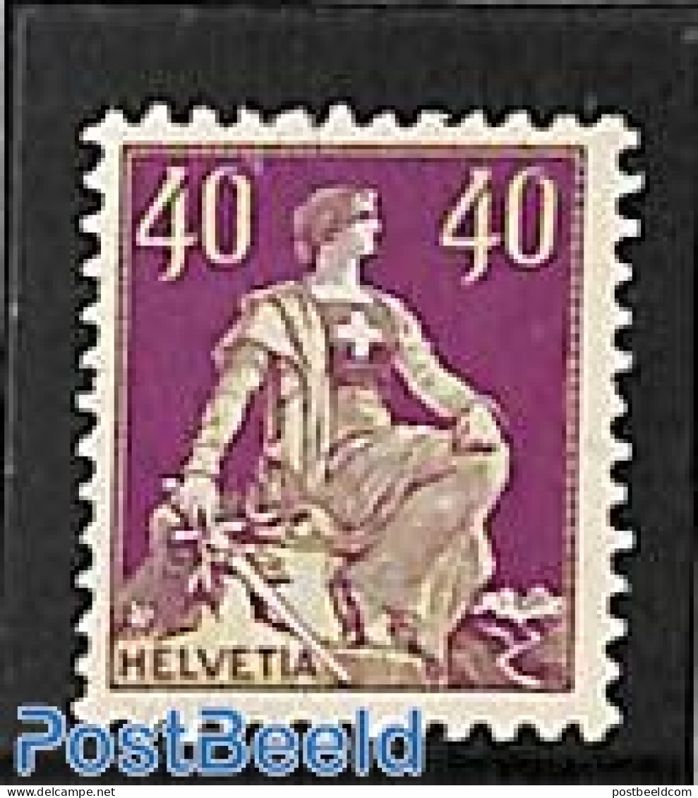 Switzerland 1924 40c, Stamp Out Of Set, Mint NH - Ungebraucht