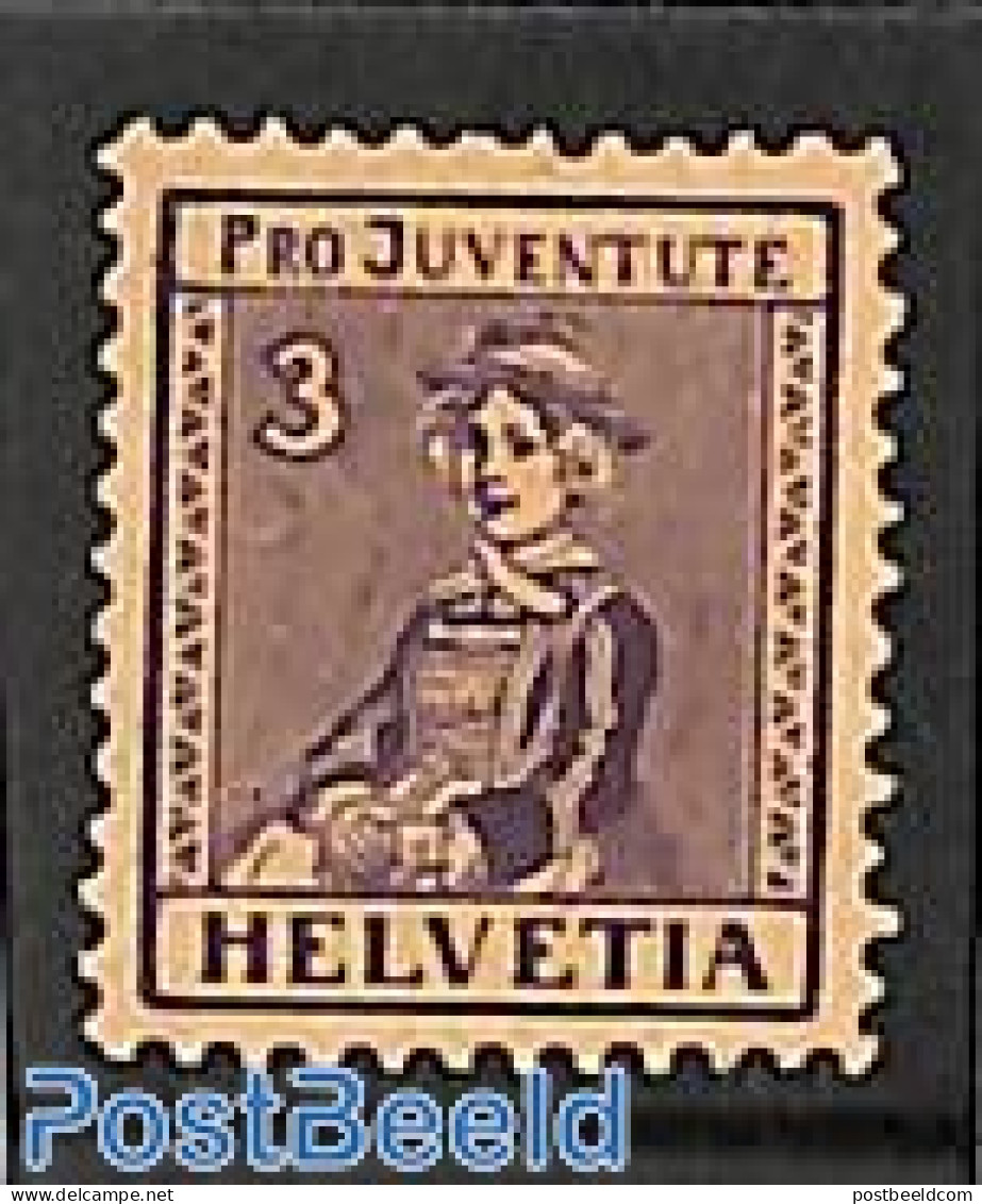 Switzerland 1917 3c, Stamp Out Of Set, Mint NH - Ungebraucht