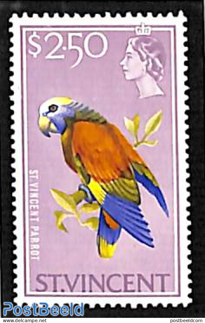 Saint Vincent 1965 2.50, Stamp Out Of Set, Mint NH, Nature - Birds - Parrots - St.Vincent (1979-...)