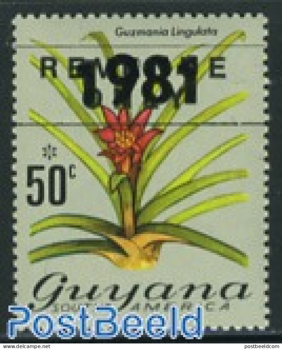 Guyana 1981 Stamp Out Of Set, Mint NH, Nature - Flowers & Plants - Guyane (1966-...)