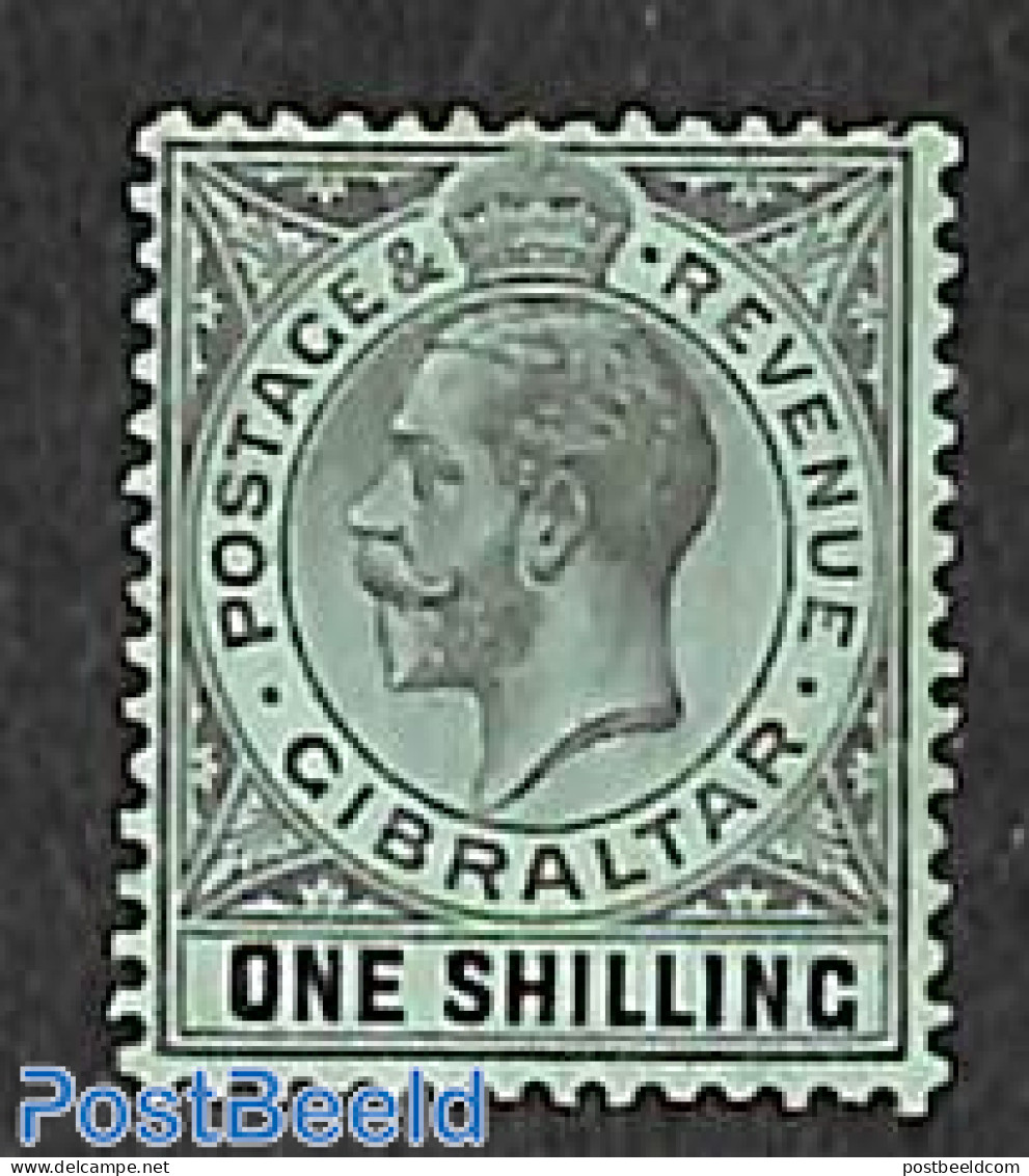 Gibraltar 1912 One Sh, WM Mult.Crown-CA, Stamp Out Of Set, Unused (hinged) - Gibraltar