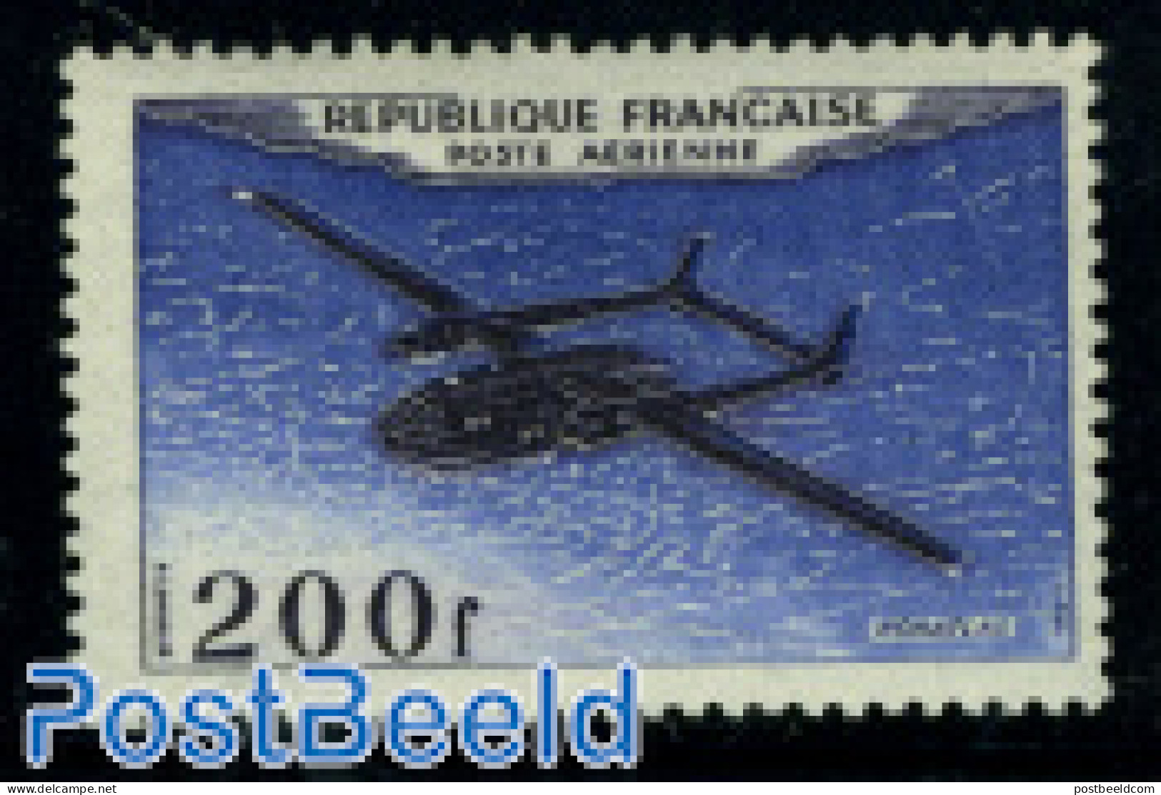 France 1954 200F, Stamp Out Of Set, Mint NH, Transport - Aircraft & Aviation - Unused Stamps