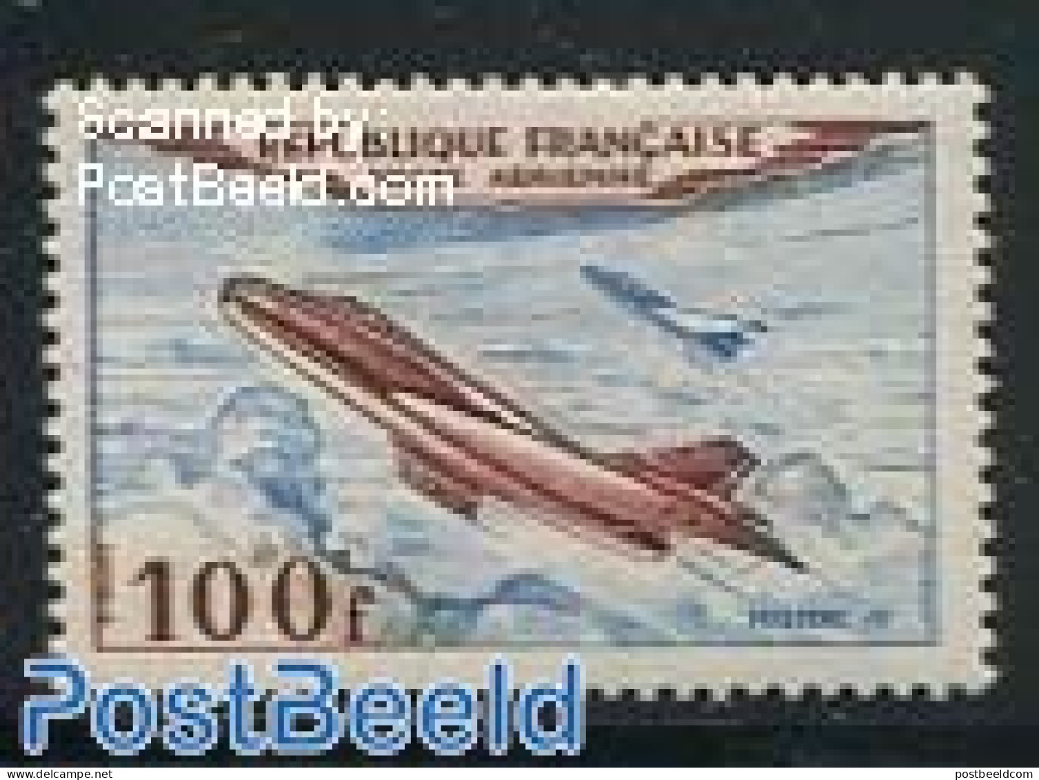 France 1954 100F, Stamp Out Of Set, Mint NH, Transport - Aircraft & Aviation - Unused Stamps