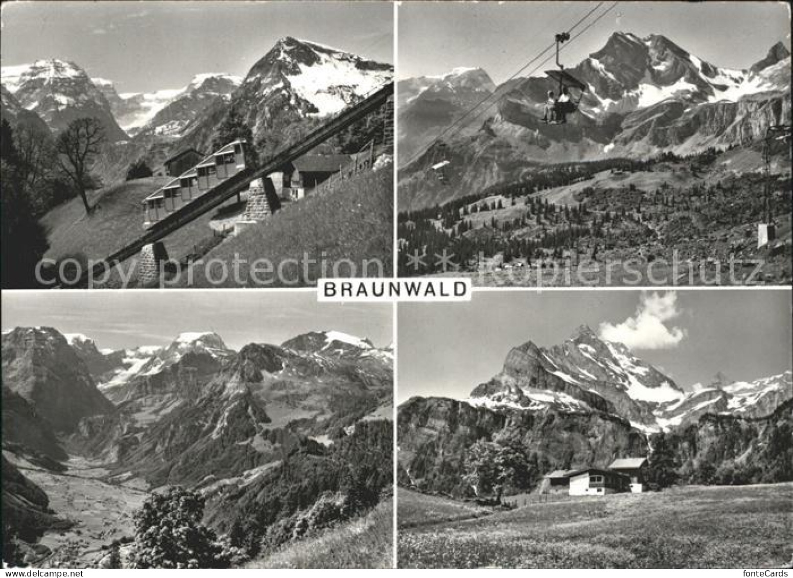 11849140 Braunwald GL Sessellift Bergbahn Teilansichten Braunwald - Other & Unclassified