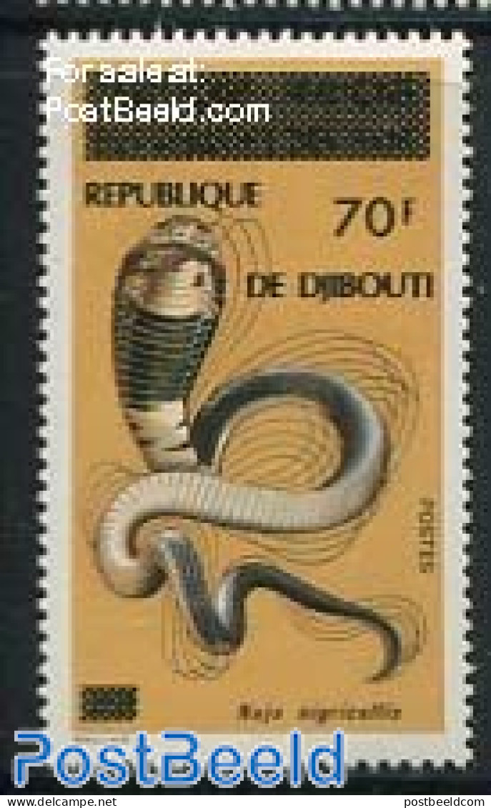 Djibouti 1977 70F, Stamp Out Of Set, Mint NH, Nature - Reptiles - Snakes - Djibouti (1977-...)