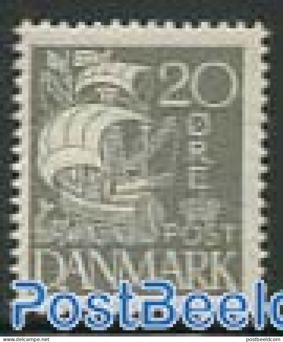 Denmark 1927 20ore, Grey, Stamp Out Of Set, Mint NH, Transport - Ships And Boats - Unused Stamps