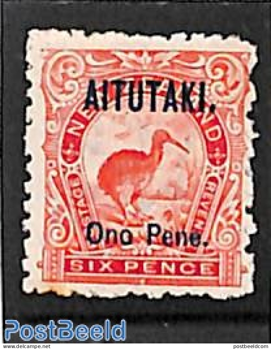 Aitutaki 1903 Ono Pene, Stamp Out Of Set, Unused (hinged), Nature - Birds - Aitutaki
