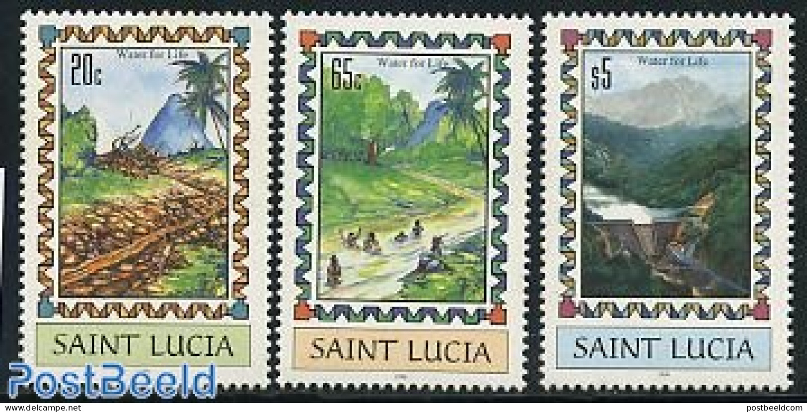Saint Lucia 1996 Water 3v, Mint NH, Nature - St.Lucie (1979-...)