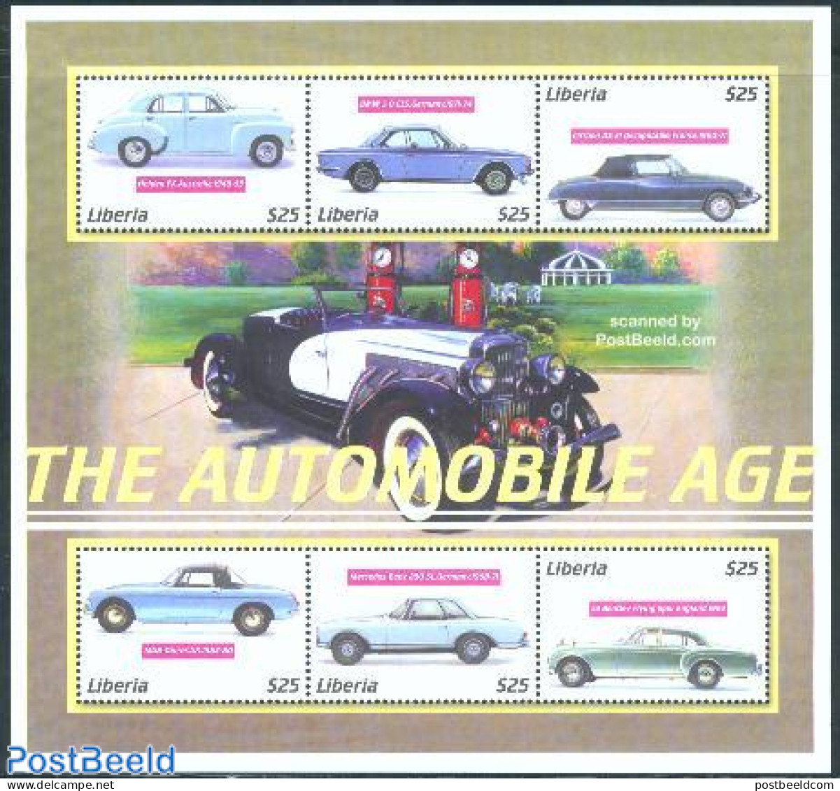 Liberia 2001 Classic Cars 6v M/s, Holden FX, Mint NH, Transport - Automobiles - Cars