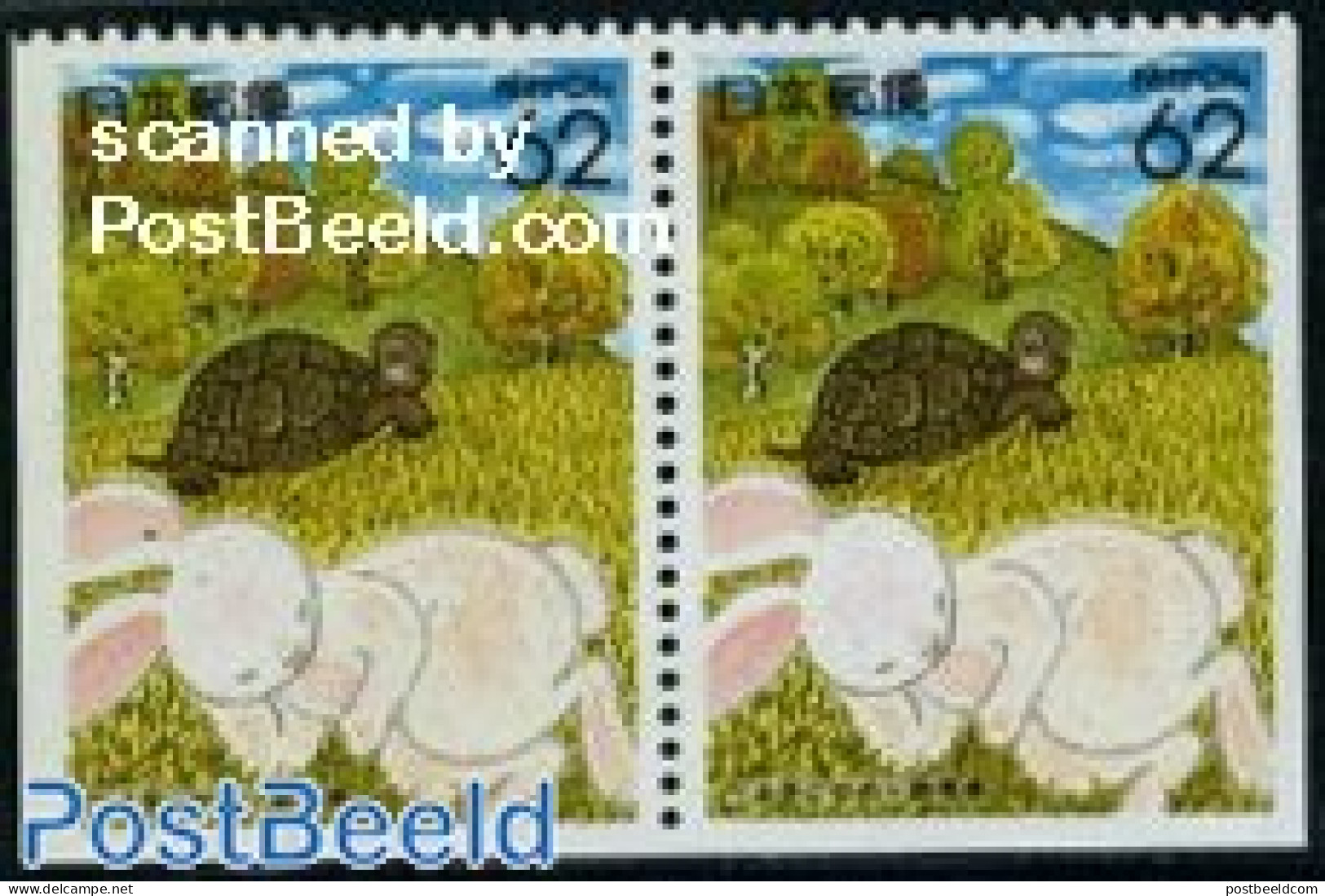 Japan 1991 Rabbit And Turtle Bottom Booklet Pair, Mint NH - Ungebraucht