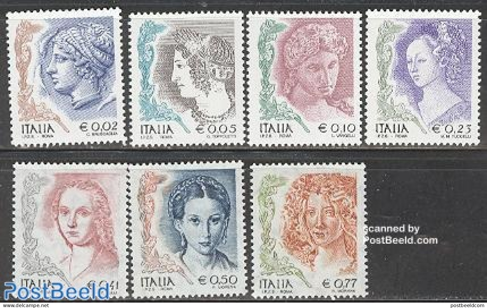 Italy 2002 Definitives, Women 7v, Mint NH, History - Women - Other & Unclassified