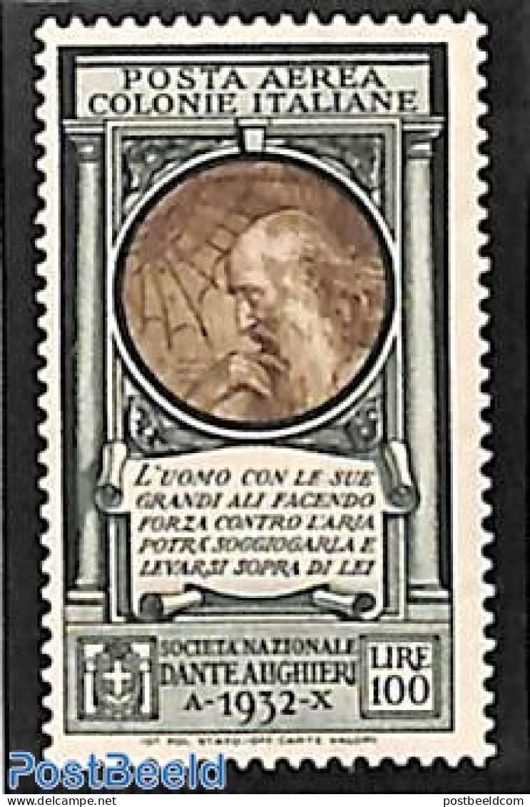 Italian Colonies 1932 Leonardo Da Vinci 1v, Mint NH, Science - Astronomy - Inventors - Physicians - Art - Sculpture - Astrology