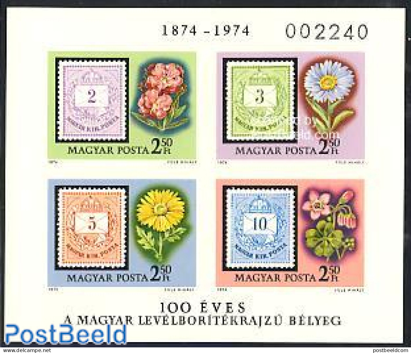 Hungary 1974 Stamps S/s Imperforated, Mint NH, Nature - Flowers & Plants - Stamps On Stamps - Nuovi