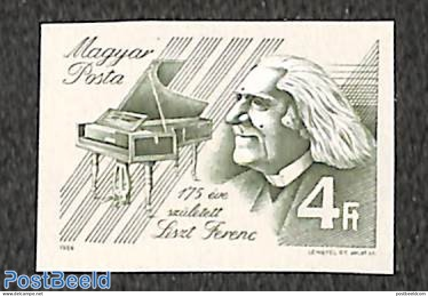 Hungary 1986 F. Liszt 1v Imperforated, Mint NH, Performance Art - Music - Unused Stamps