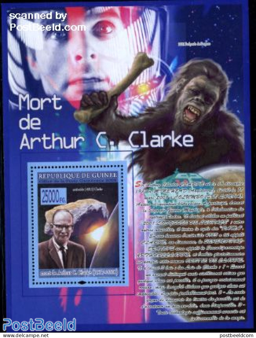 Guinea, Republic 2008 A.C. Clarke S/s, Mint NH, Science - Astronomy - Art - Authors - Science Fiction - Astrology