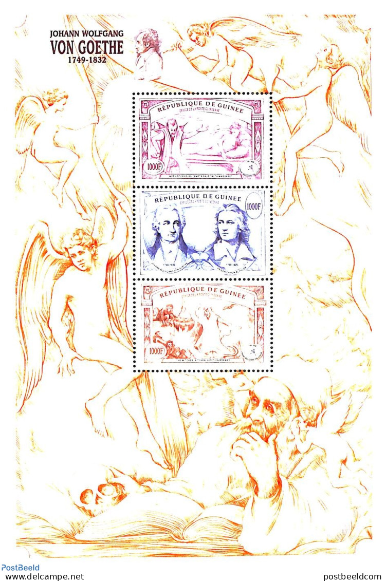 Guinea, Republic 1999 J.W. Von Goethe 3v M/s, Mint NH, History - Germans - Art - Authors - Schrijvers