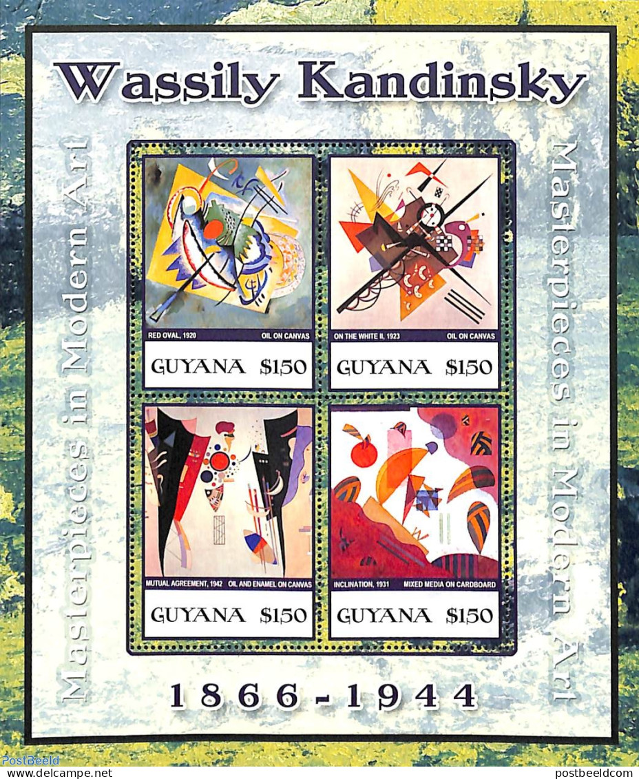 Guyana 2003 W. Kandinsky 4v M/s, Mint NH, Art - Modern Art (1850-present) - Paintings - Guiana (1966-...)