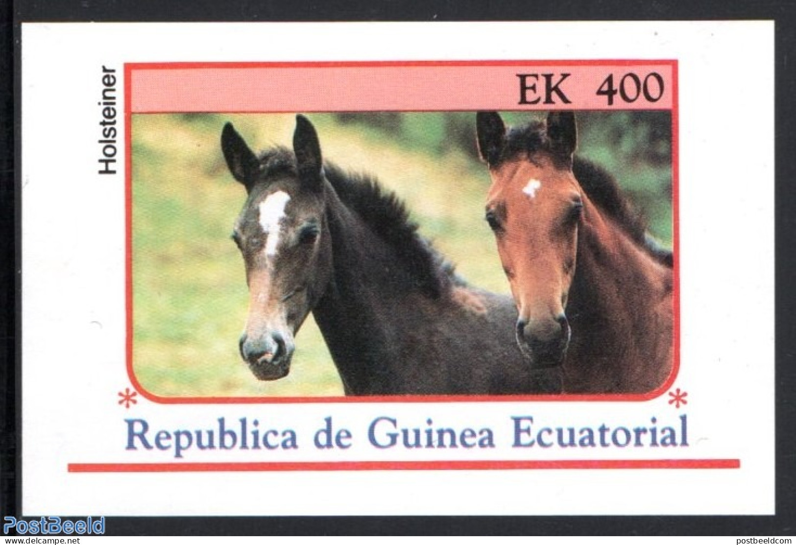 Equatorial Guinea 1976 Holstein Horse S/s, Mint NH, Nature - Horses - Equatorial Guinea