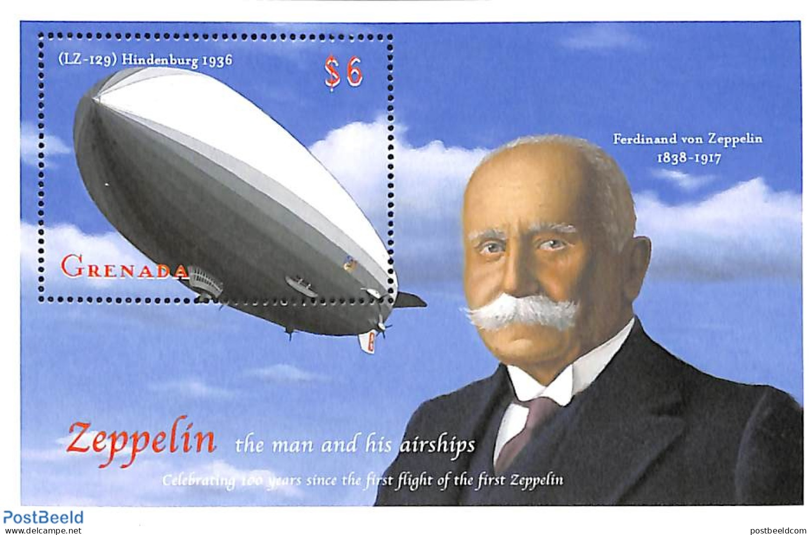 Grenada 2000 Zeppelin S/s, Mint NH, Transport - Zeppelins - Zeppelin