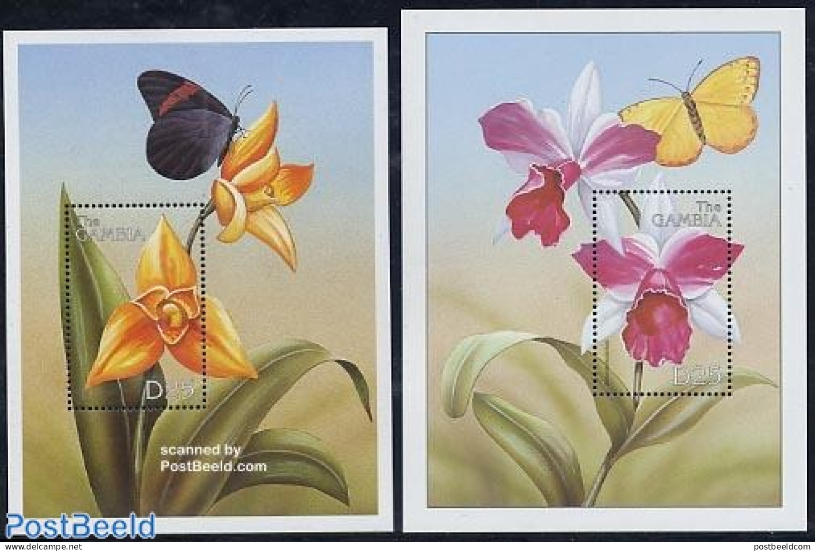 Gambia 1999 Orchids 2 S/s, Mint NH, Nature - Butterflies - Flowers & Plants - Orchids - Gambie (...-1964)